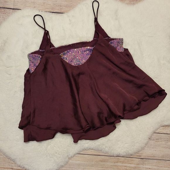 NWT Intimately Free People purple spaghetti strap top - Picture 5 of 6